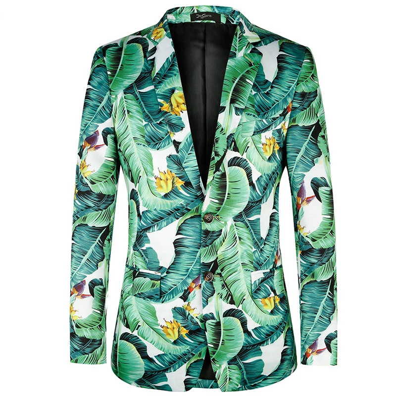 PAULKONTE Plant Printing Slim Fit Male Blazer High Quality Fashion Classic Men'S Jacket Formal Wear Man Men Suit Jacket PAULKONTE Plant Printing Slim Fit Male Blazer High Quality Fashion Classic Men'S Jacket Formal Wear Man Men Suit Jacket