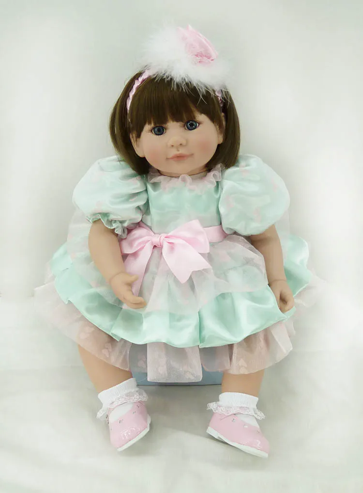 

Pursue 20"/50 cm Handmade Blue Eyes Short Hair Princess Toddler Silicone Reborn Baby Girl Doll Toys for Children Girls Birthday