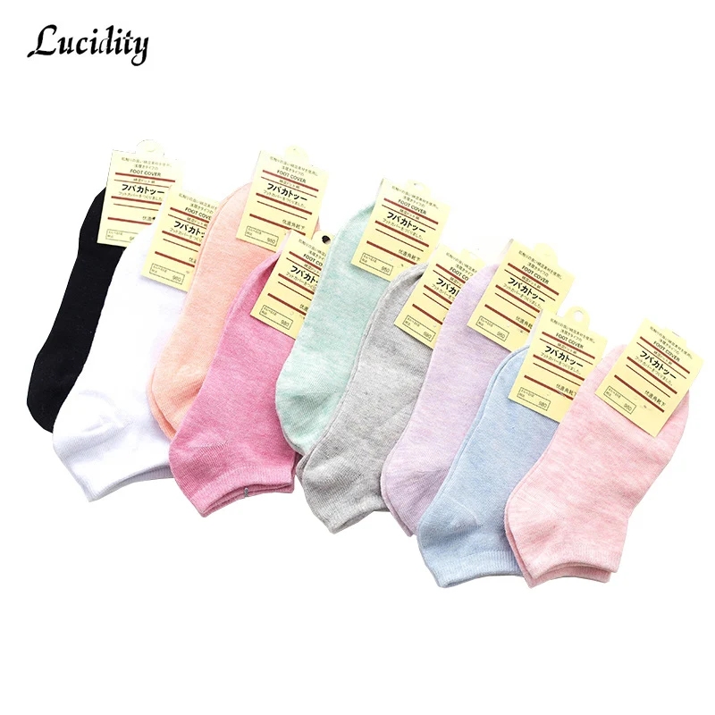

5pairs/lot=10pieces Candy Colors Socks Boat Women's Casual Cute Summer Short Invisible Woman Cotton Socks High Quality