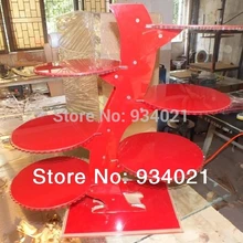 Партиями по 6 ярус красный свадебный акриловый подставка для торта для Свадебный акриловый подставка для тортов на день рождения