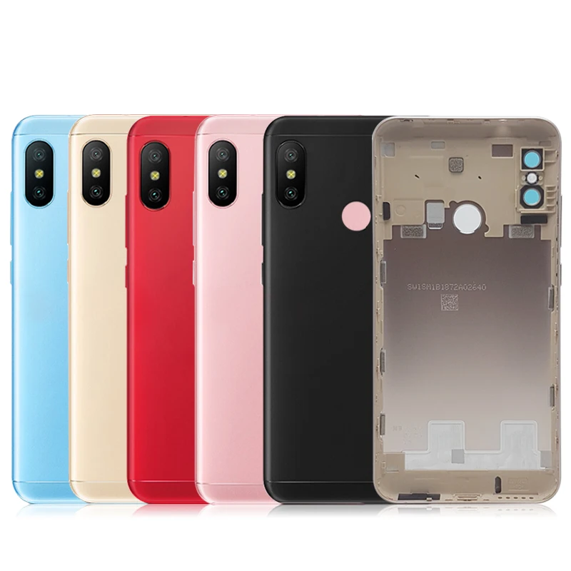 

for Xiaomi Redmi 6 Pro/ Mi A2 Lite Battery Back Cover Rear Housing Rear Door Camera Glass Lens Repair Spare Parts + Side Key