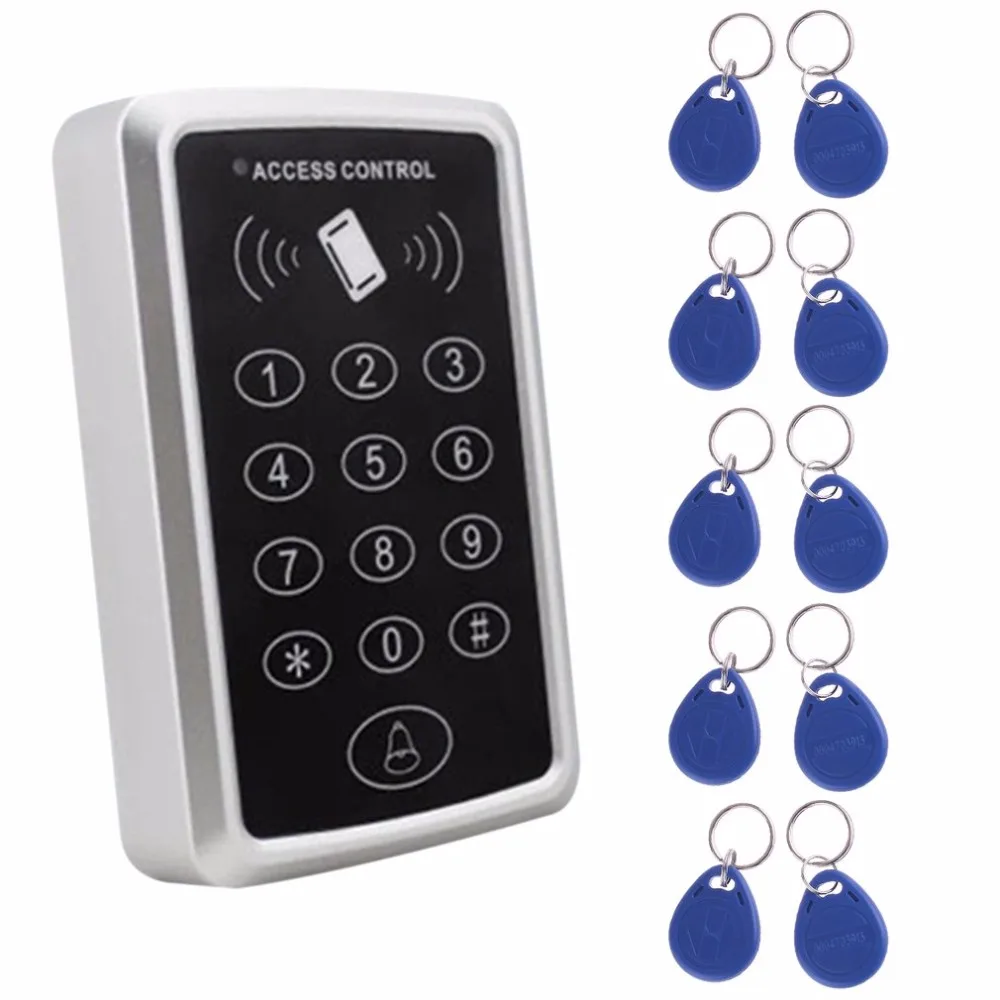 

LESHP RFID Proximity Card Access Control System Door Opener With Keypad 10pcs Key Tag For Home Apartment Factory Free shipping
