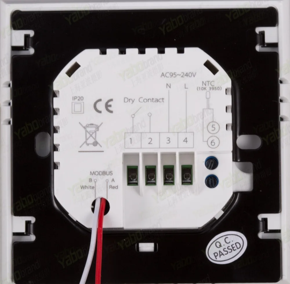 Сенсорный цветной программируемый термостат Modbus для включения и выключения управления сухим контактом газового котла(с функцией Modbus RS485