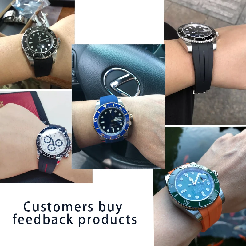 20mm 21mm Rubber Silicone Watchband Combination Buckle Watch Strap Fit for Role Daytona Submariner DEEPSEA GMT OYSTERFLEX Watch