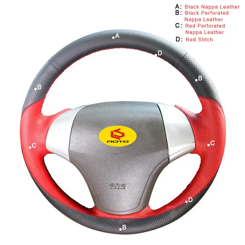 Автомобильная оплетка на рулевое колесо для hyundai Elantra 2008-2010 ручная прошивка Авто Крышка рулевого колеса аксессуары для интерьера - Название цвета: Nappa Leather