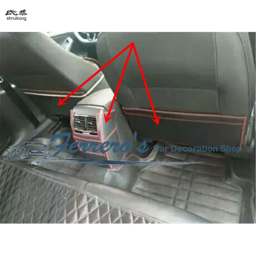 

3pcs/lot PU leather car Seat and rear air conditioning outlet protection kick cover for 2015-2017 Volkswagen VW JETTA 6 MK6