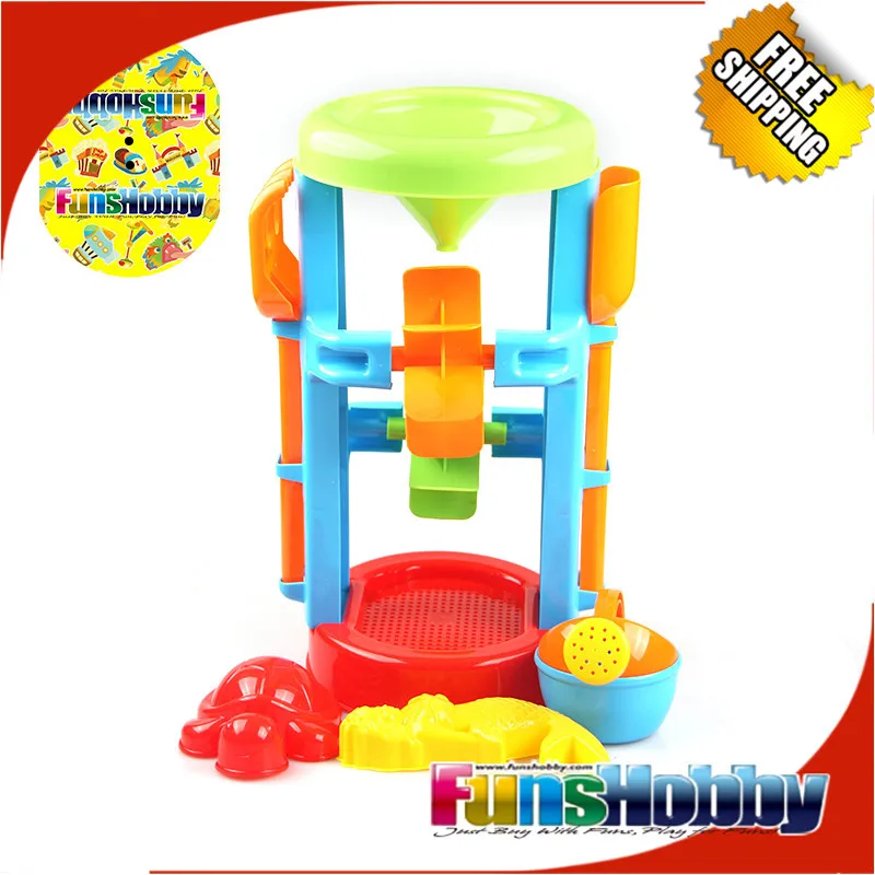 Funshobby 6pcs Beach Double Sand Wheel Tools For Children Shovel