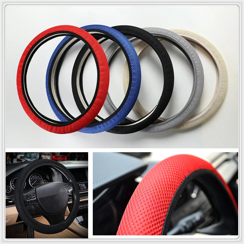 

38cm Car Steering wheel Cover Anti-Slip Breathable for Kia KND-4 Spectra5 Spectra Rio5 Multi-S Amanti Opirus Magentis Borrego