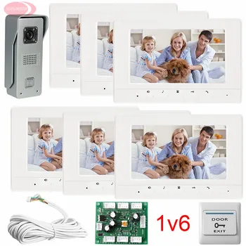 

1v6 Apartment Video Intercom System Door Bell / With Weatherproof/Night Vision/Unlock/Monitor/Video Function Free Shipping