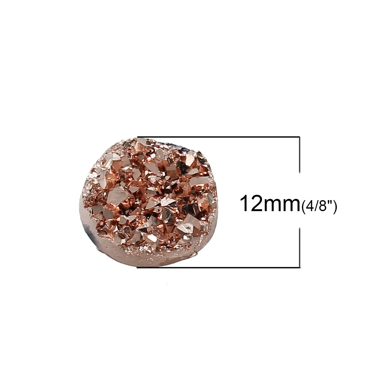 8 сезонов drusy Смола купольное уплотнение Кабошон Круглые цвета шампанского 12 мм(4/") Диаметр, 50 шт