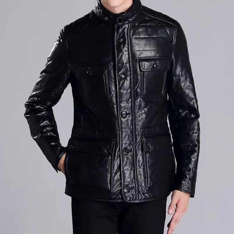 Новый тонкий кожаный пальто|coat slim|coats coatscoat leather |