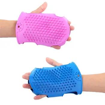 

Pet Dog Grooming Gloves Cat Beauty Massage Hair Cleaning Bathing Gloves Silicone Dog Bath Massage Brush Dog Supplies 20E