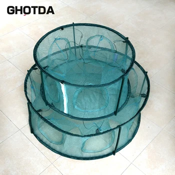 

Foldable Nylon Fishing Net Catch Crab Fish Crawdad Shrimp Minnow Mesh Cage Fishing Bait Trap Shrimping Net