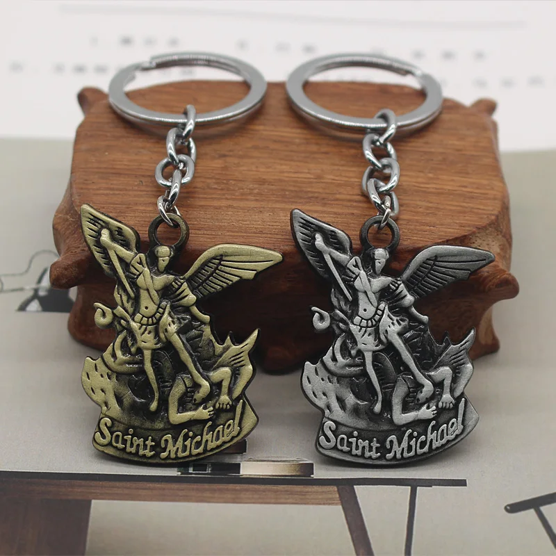Punk-Vintage-Bible-Archangel-Saint-Michael-Pendant-Keychain-St-Michael-Angel-Wings-Jesus-Key-Chain-Car (4)