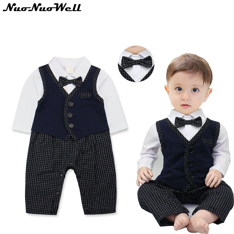 New Baby Boy ONE PIECE Outfit Infant Boy's Gentleman Romper in Spring