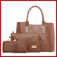Hot 2015 Mujeres del Cuero de Patente del Diseñador de Moda Clásica Bolsa de Diseñador Famoso Marcas Bolsos de Las Señoras Bolsas de Asas de Hombro 3 Sets