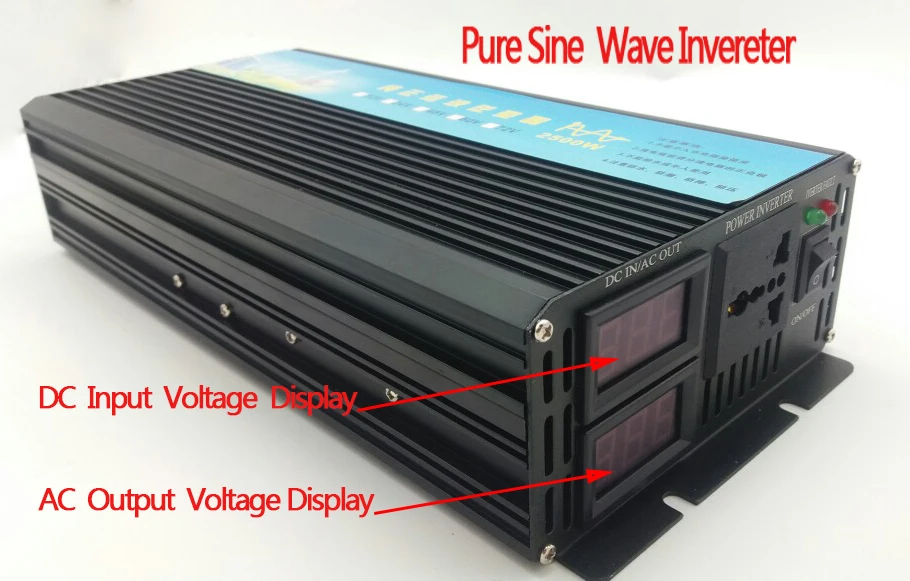 

Digital Display Pure Sine Wave Power Inverter 2000W 2000 WATT DC 12v - AC 210v 220V 230v 240V free shipping