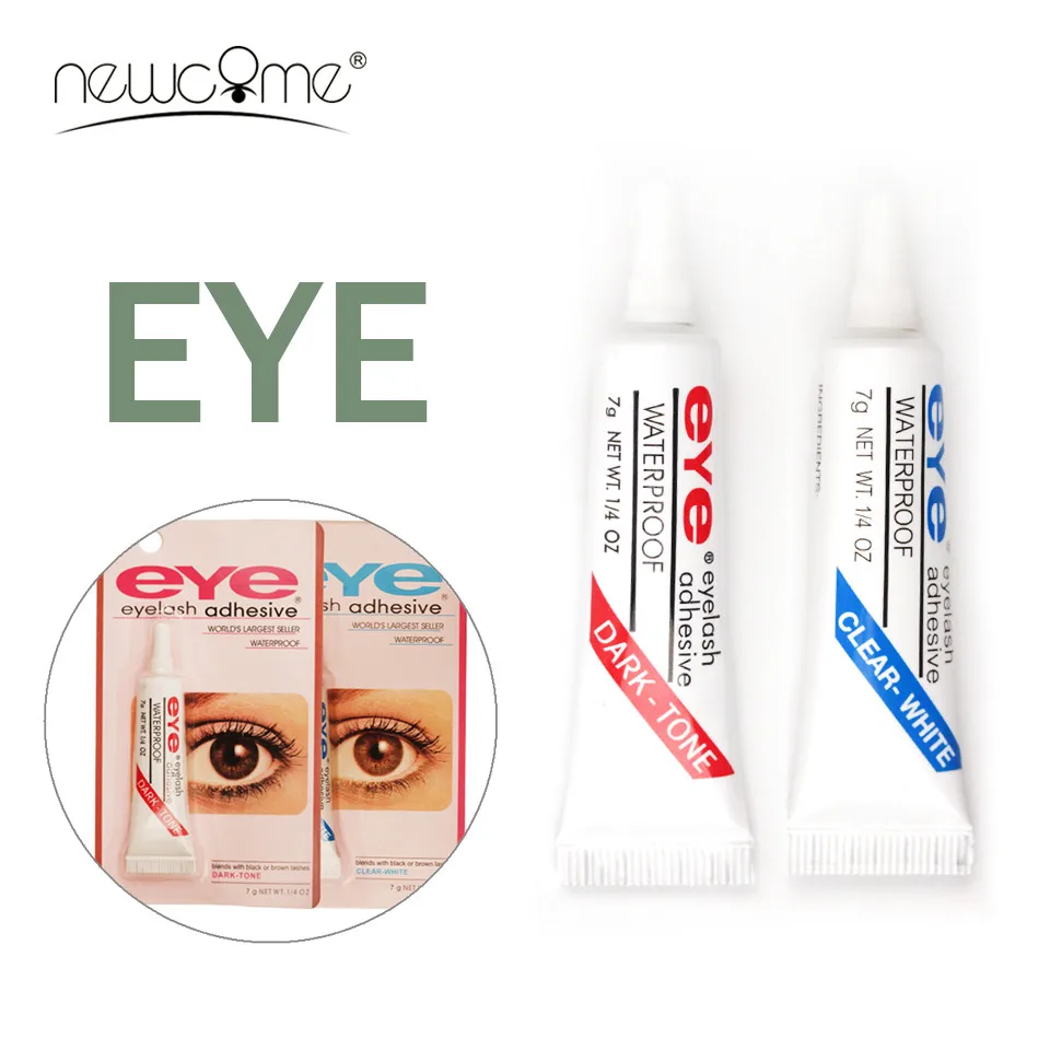 

NEWCOME 1PC Practice Eye Lashes Glue 7g Easy Remove False Eyelashes Glue Waterproof Eye Glue Makeup Beauty Clear/Black Glue