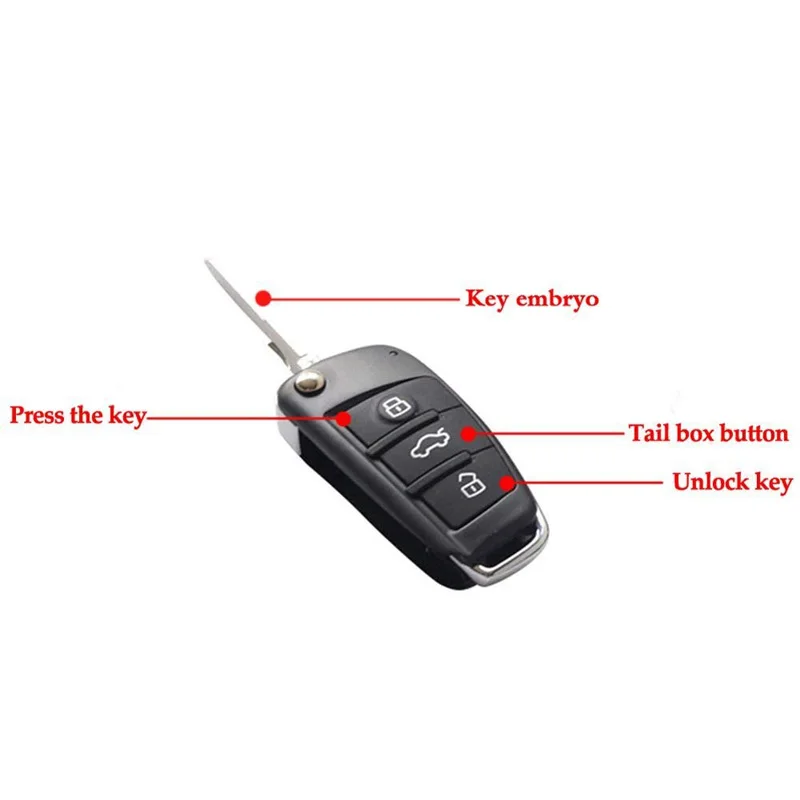 Universal Car Auto Keyless Entry System Alarm System Kit Door Lock Locking Vehicle Remote Centra Button Start Stop LED Keychain  (2)