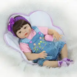 Kawaii Reborn 22 дюймов всего тела силикона Кукла реборн игрушки 55 см новорожденных реалистичные куклы Reborn Девушка для детей