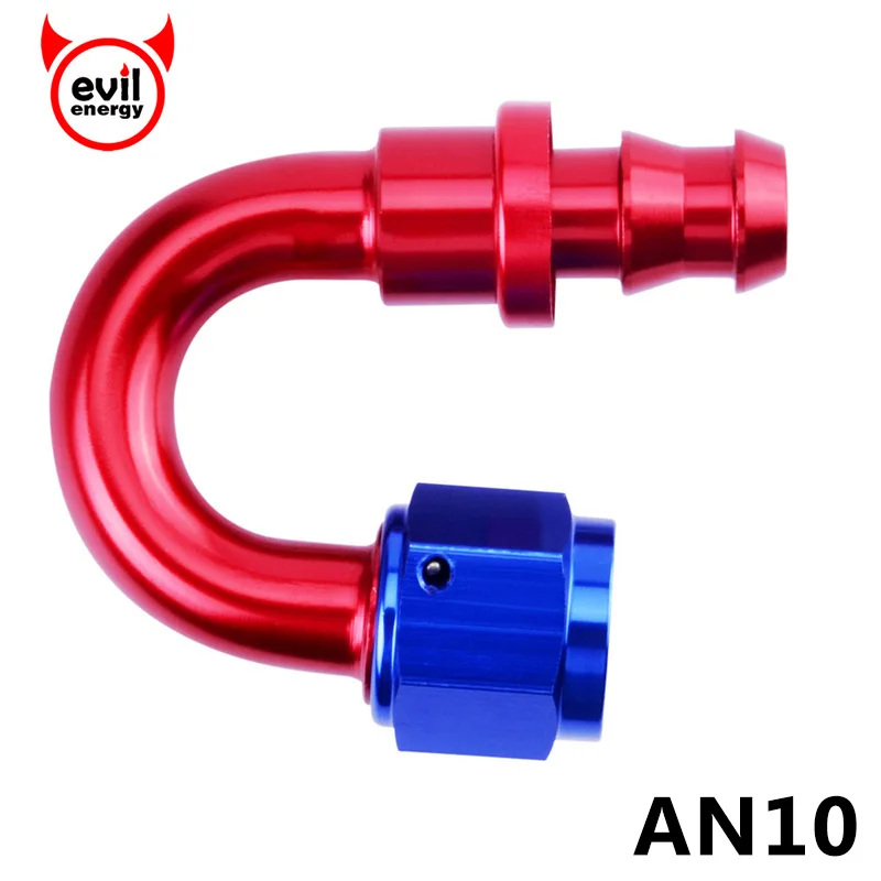 10AN AN-10 AN10 45 Degree Racing Aluminum Hose End Fitting Push On Lock Oil Adapter