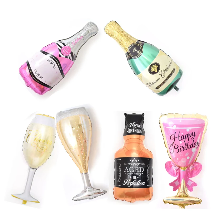 

Large Foil Champagne Balloons Champagne and Cup Balloons Wedding Decorations Birthday Party Decor Accessories 100cm