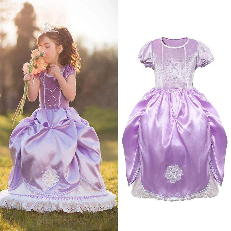

YOFEEL Girls Sofia Bract Dress Kids Ruffles Floral Gown Cosplay Sophia Costume Little Girl Birthday Party Princess Fancy Dresses