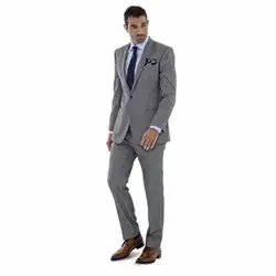 Slim Fit One Button Жених Смокинги для женихов дружки Best Человек партия Для мужчин светло-серый Костюмы белье пляж Костюмы Для Мужчин's Бизнес