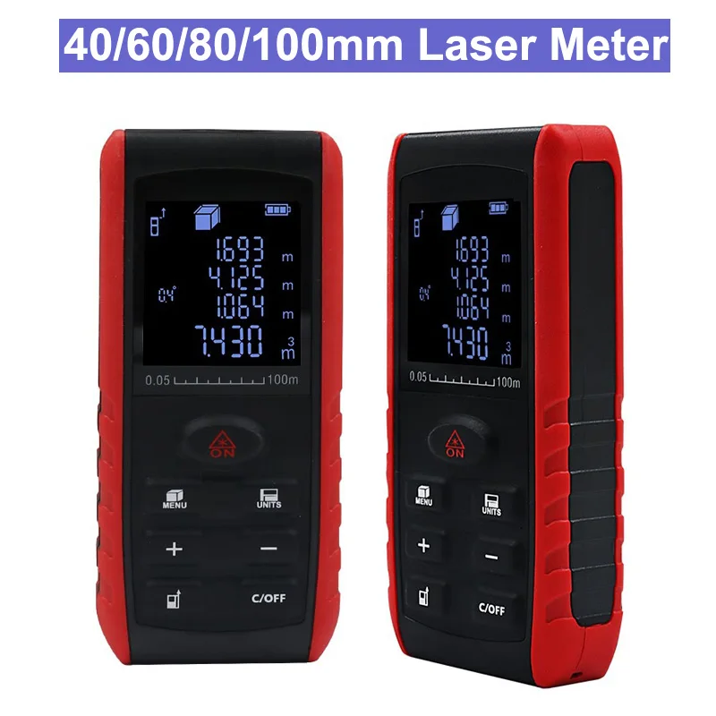 

0.05-40m/60m/80m/100m Handheld Laser Distance Meter 40M 60M 80M 100M Mini Laser Rangefinder Laser Tape Range Finder Diastimeter