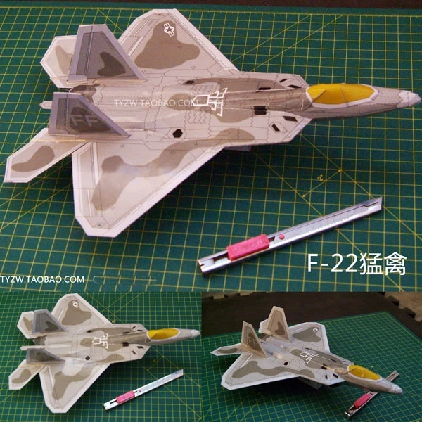 

F22 Raptor Stealth Fighter Military Aircraft Stereo Paper Model Toy Compact Paper Model