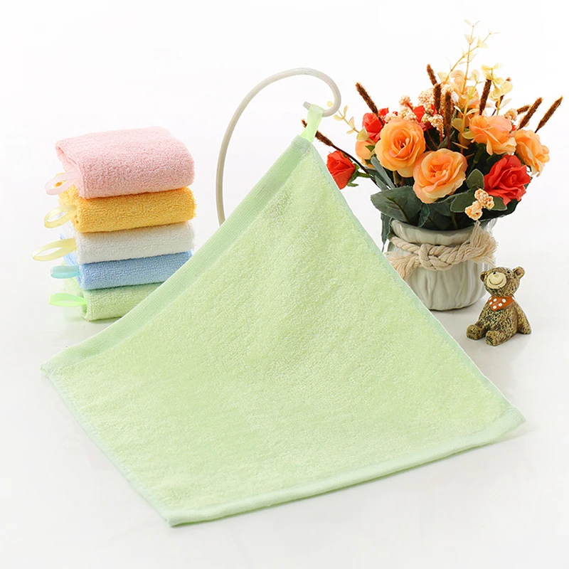 Plain Color Kids Kindergarten Children Square Handkerchief Daily Supplies Face Hand Wash Towel 28*28CM ZFS0591