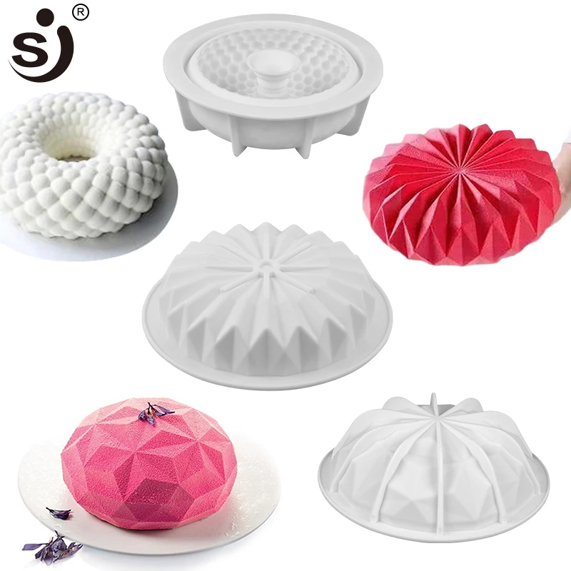 

SJ Baking Dish 5Style Silicone Forms Cake Mold Nonstick&Heat Resistant Reusable Baking Tray DIY Birthday Christmas Pan Bakeware