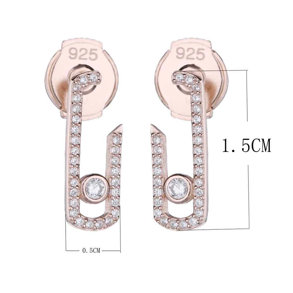 Koop Slovecabin 2018 Punk Rock Silver Pure Crystal CZ Bewegen Zirkoon Sieraden Fashion Sterling 925 Zilveren Sieraden Pave Drop Earring