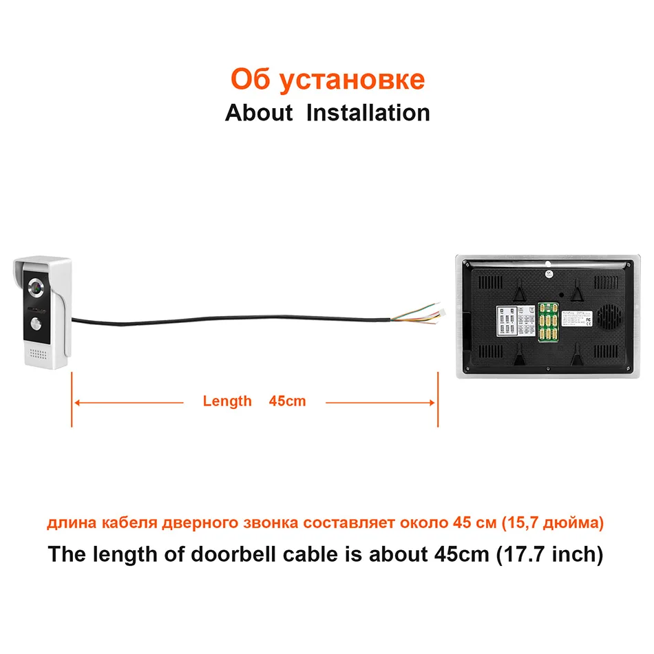 Homefong видео домофон видеодомофон дверной звонок 7дюймов HD монитора ИК ночного видения домофоны для частного дома