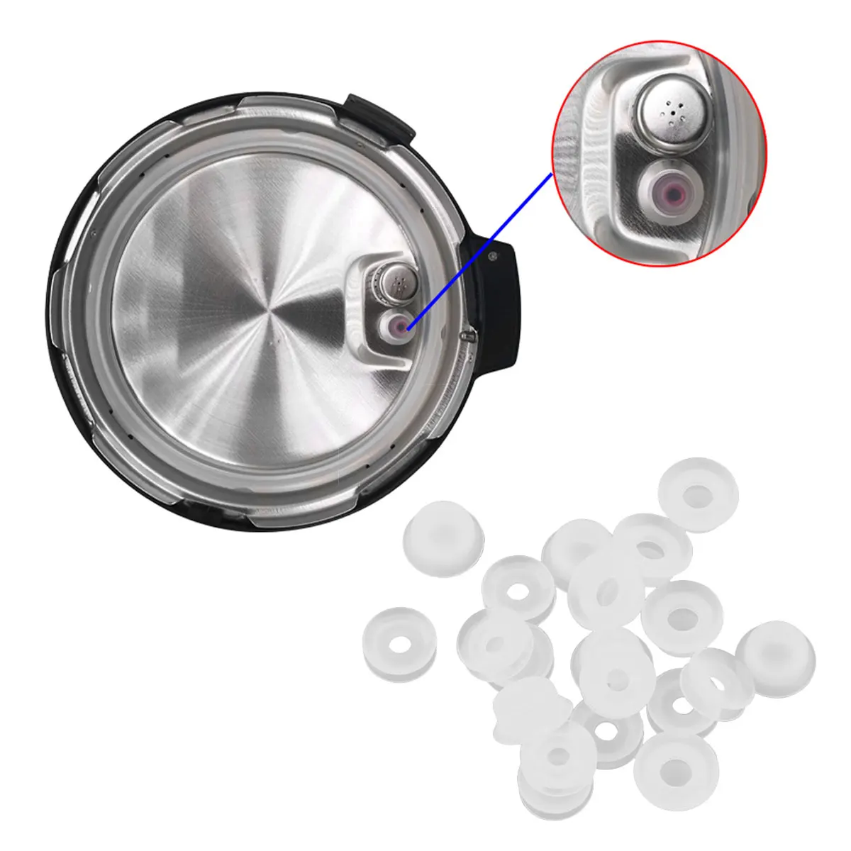 

10Pcs Pressure Cooker Float Valve Seal Rings Electric Power Pressure Cooker Parts Ball Valve Seal Ring Non toxic Sealer Gasket