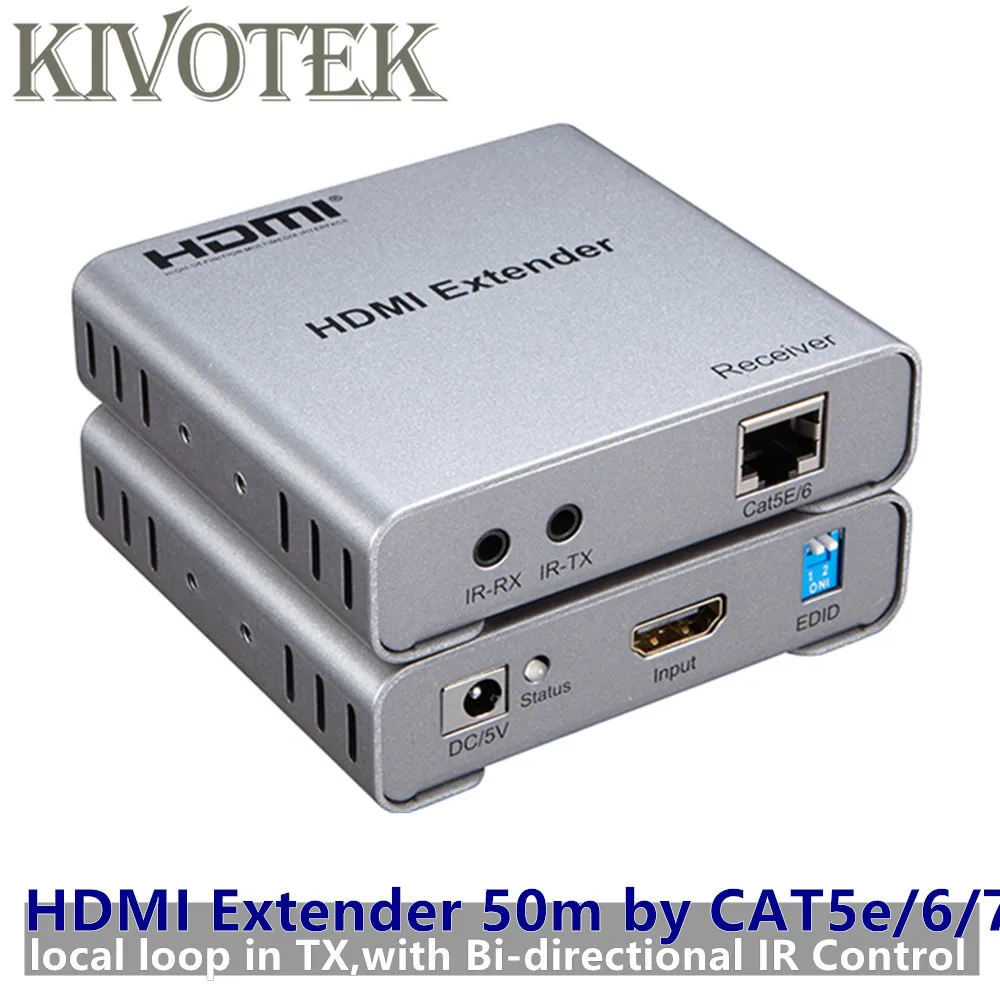 1080p HDMI удлинитель адаптер приемопередатчика Сплит TX/RX 50m от Cat5e/6 RJ45 разъем Ethernet