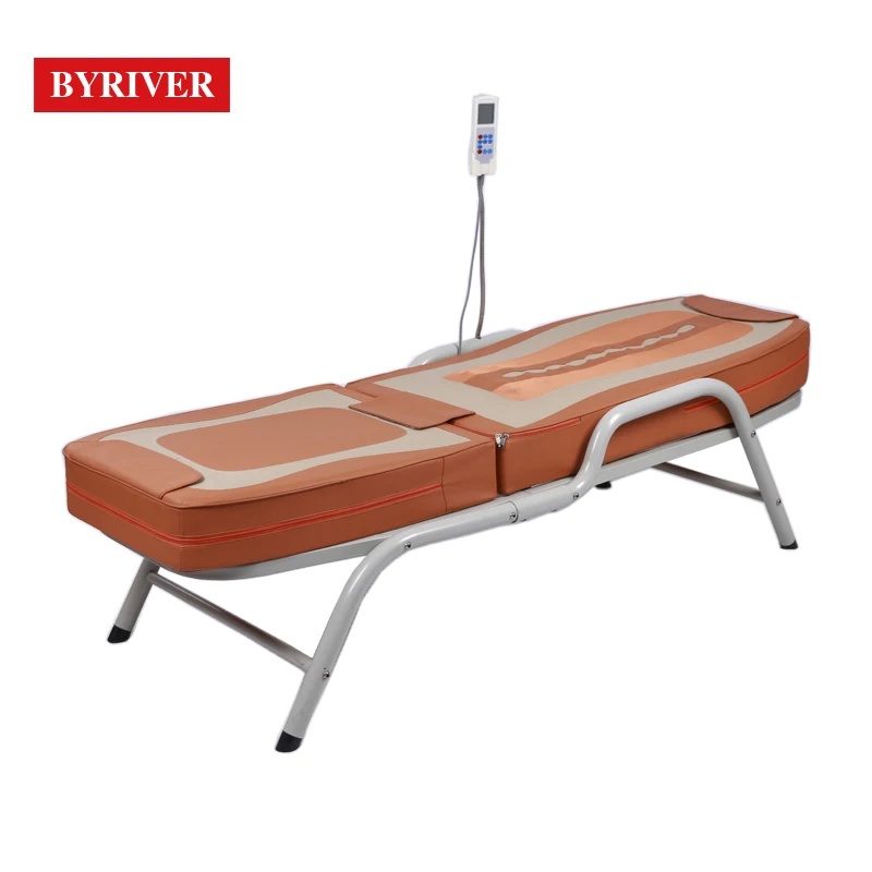 BYRIVER Factory Wholesale Jade Stone Full Body Massage Bed with Metal Iron Frame 5+4 roller Massager Mat Drop Shipping