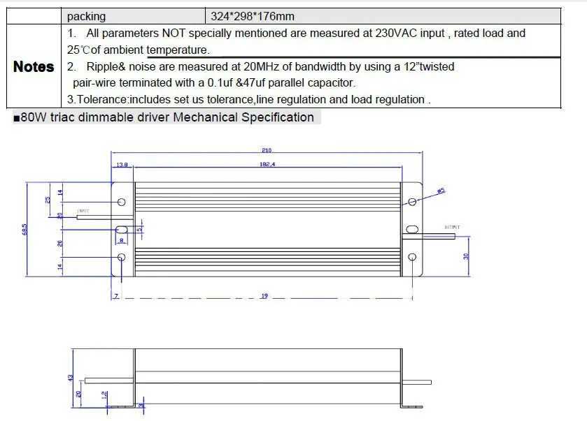 80W IP68 triac dimmable constant voltage led driver,AC90-130V/AC170-265V input,12V/80W output