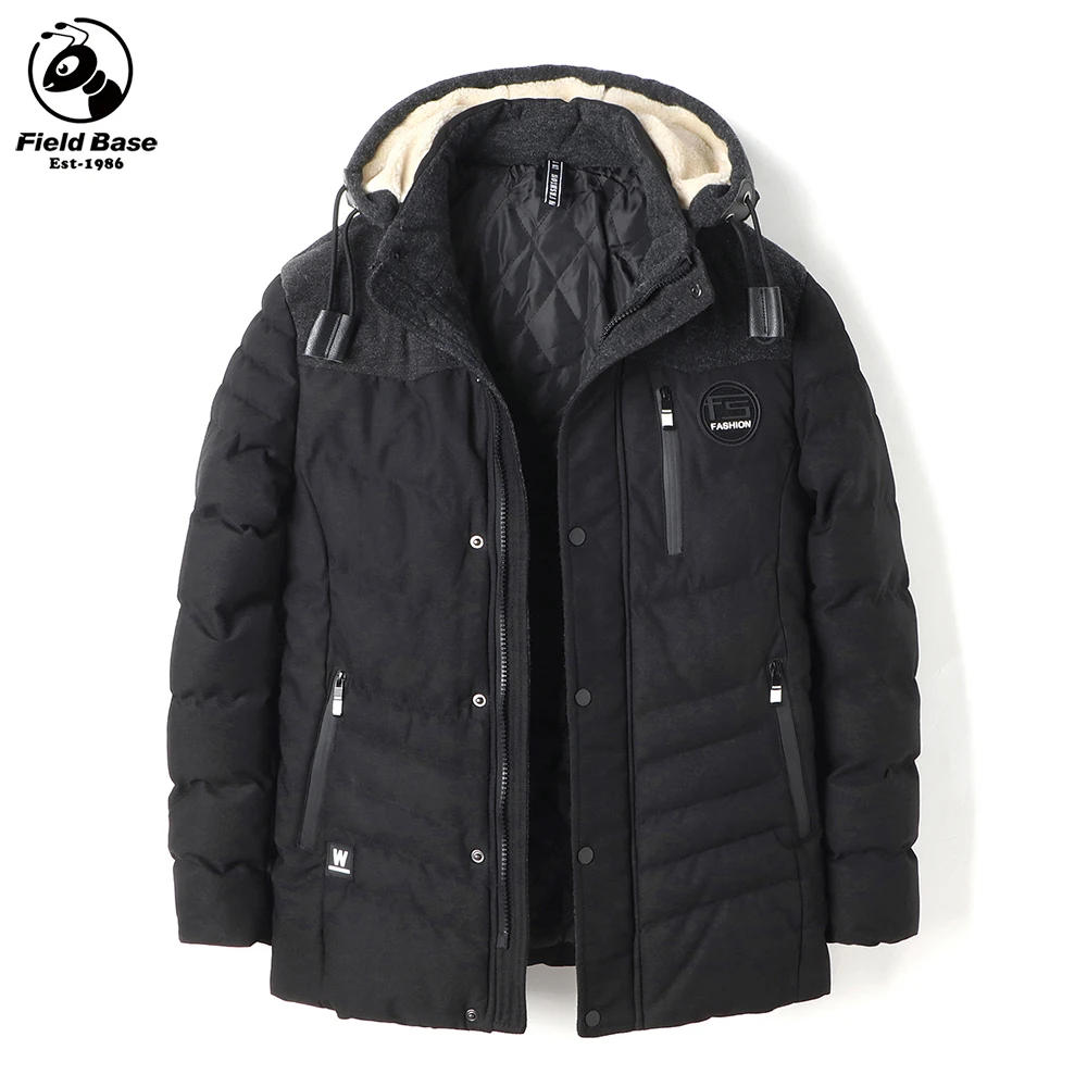 Winter Jacket Men Thicken Warm Parkas Casual Cotton Jackets Male Hooded ...