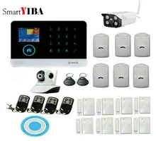 SmartYIBA WiFi 3G WCDMA Alarm System Sensor kit English Spansih Russian Smart Home WIFI GSM Burglar Alarm with Outdoor IP Camera