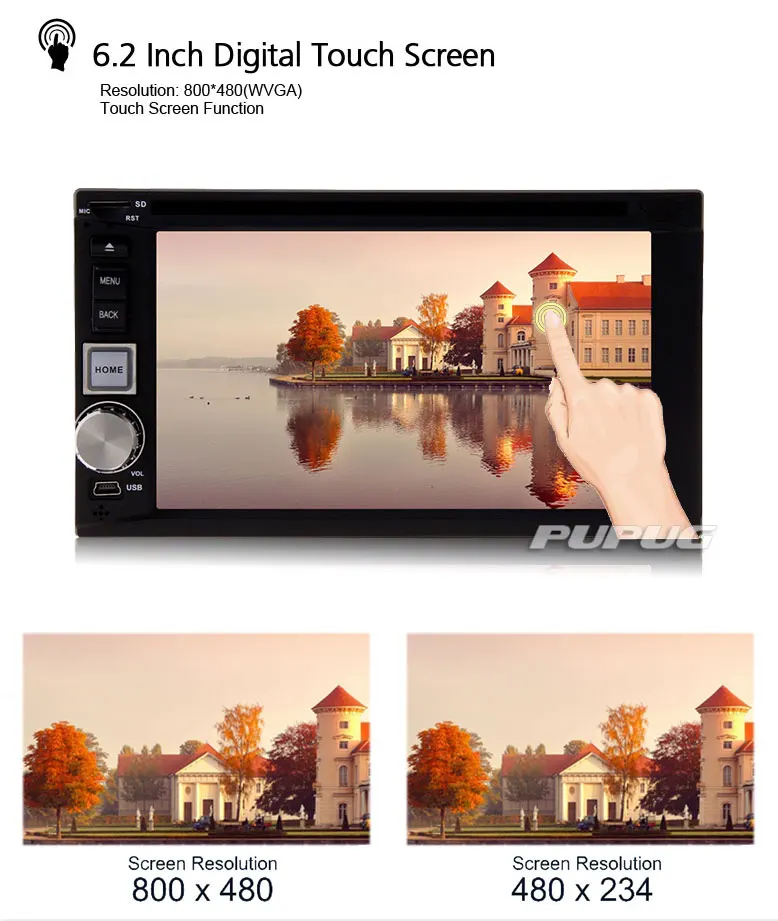 Perfect FM AM RDS 6.2 Inch Touch Screen Autoradio Auto MP3 GPS Map Car DVD BT 3D SD USB HeadUnit PC Sub EQ Stereo Radio 2