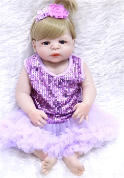 

NPK 22" silicone reborn baby dolls lifelike girl princess dolls bebe realistic reborn bonecas creative child xmas gift