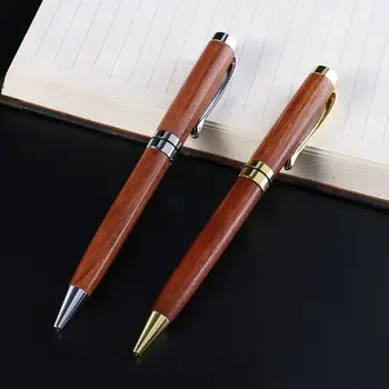 

Luxury Handmade Wooden Twist Business Office Medium Nib Ballpoint Pen Stationary Writing Tool