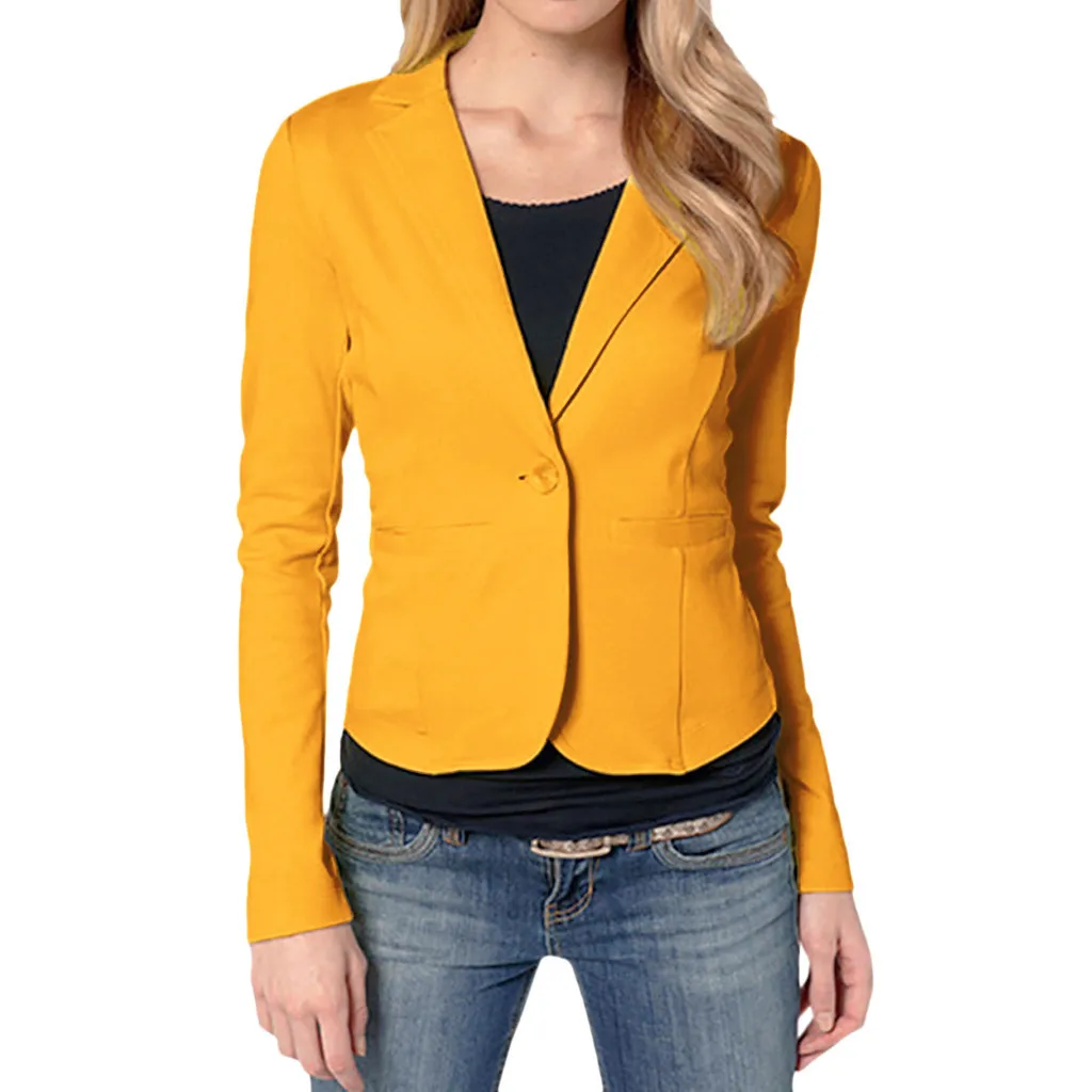 

Office Lady Blazer Suit Long Sleeve Slim Jacket New Spring Autumn Single Button Blazer Femenino Ladies Blazer Female z0603