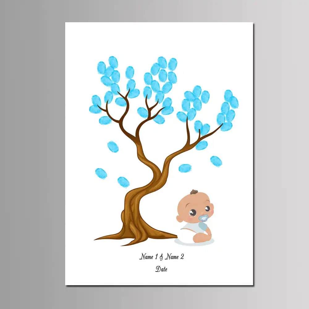 Gratuit Personnalise Nom Date Empreinte Digitale Signature Livre D Invite Pour Bebe Douche Fete Decoration Enfants Bapteme Bricolage Toile Peinture 40 60 Cm Aliexpress