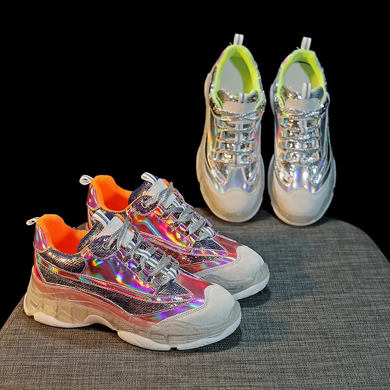 

Sports women's shoes 2019 fashion spring autumn new sequins color matching comfortable soft mesh breathable running casual shoes
