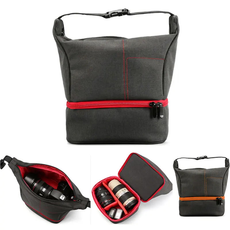Travel Cable Bag Camera Bag Portable Diagonal Bag Camera Bag Shoulder Camera Bag Triangle Bag Color : Orange