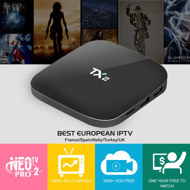 Italy iptv French iptv Box New TX 2 R2 2GB/16GB ddr3