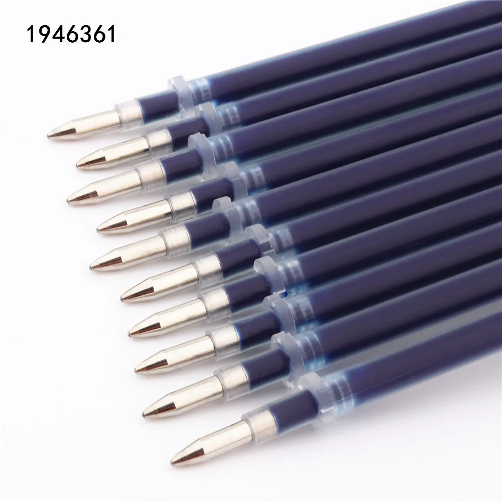 Высокое качество 10 шт Черный Синий Красный чернильный стержень сменный гелевый ручка пуля 0,5 мм перо чернильный картридж школьные студенческие офисные канцелярские принадлежности - Цвет графита: 10pcs ink Blue