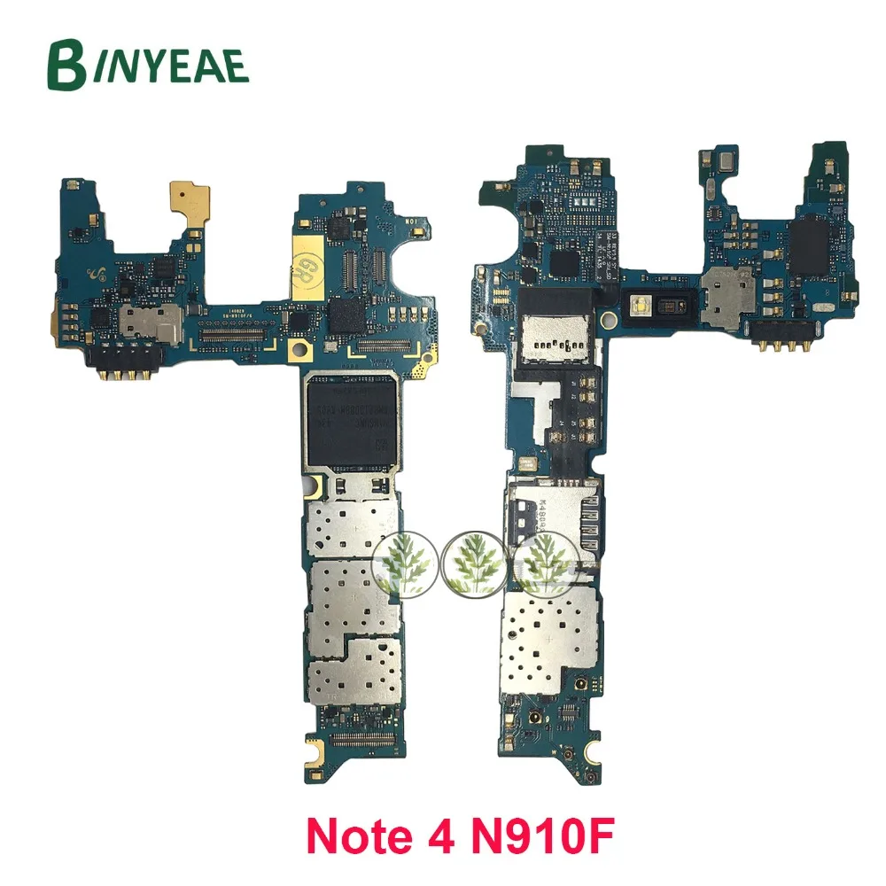 BINYEAE أوروبا النسخة لسامسونج ملاحظة 4 N910F اللوحة 32 GB اللوحة مع رقائق IMEI 100% عمل جيدة المنطق مجلس